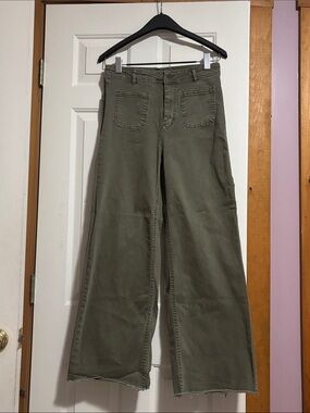 Oat wide leg olive green pants